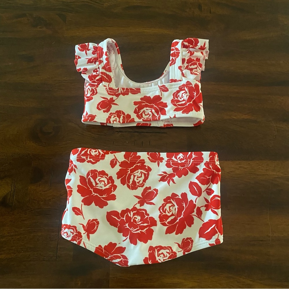 Janie and Jack Floral Roses Swim Set - Picture 3 of 11